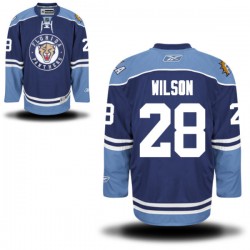 Adult Authentic Florida Panthers Garrett Wilson Navy Blue Alternate Official Reebok Jersey