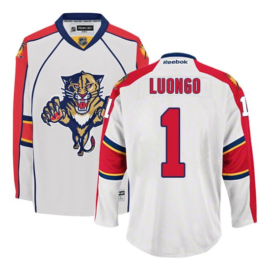 Adult Premier Florida Panthers Roberto Luongo White Away Official Reebok Jersey
