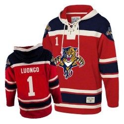 Florida Panthers Roberto Luongo Official Red Old Time Hockey Premier Adult Sawyer Hooded Sweatshirt Jersey