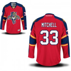 Adult Authentic Florida Panthers Willie Mitchell Red Home Official Reebok Jersey