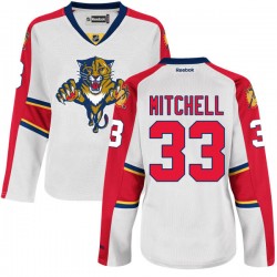 Women's Premier Florida Panthers Willie Mitchell White Away Official Reebok Jersey