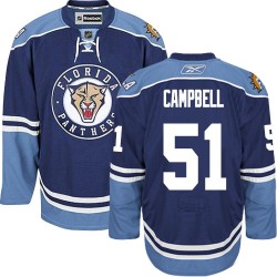 Adult Premier Florida Panthers Brian Campbell Navy Blue Third Official Reebok Jersey