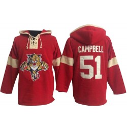 Florida Panthers Brian Campbell Official Red Old Time Hockey Authentic Adult Pullover Hoodie Jersey