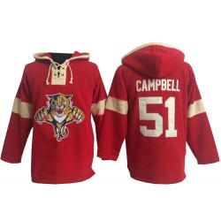 Florida Panthers Brian Campbell Official Red Old Time Hockey Premier Adult Pullover Hoodie Jersey