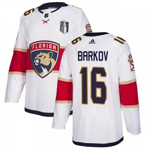 Adult Authentic Florida Panthers Aleksander Barkov White Away 2023 Stanley Cup Final Official Adidas Jersey