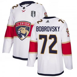 Adult Authentic Florida Panthers Sergei Bobrovsky White Away 2023 Stanley Cup Final Official Adidas Jersey