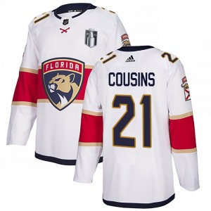 Adult Authentic Florida Panthers Nick Cousins White Away 2023 Stanley Cup Final Official Adidas Jersey