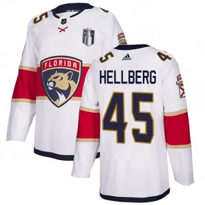 Adult Authentic Florida Panthers Magnus Hellberg White Away 2023 Stanley Cup Final Official Adidas Jersey
