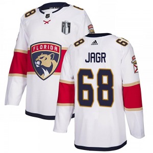 Adult Authentic Florida Panthers Jaromir Jagr White Away 2023 Stanley Cup Final Official Adidas Jersey