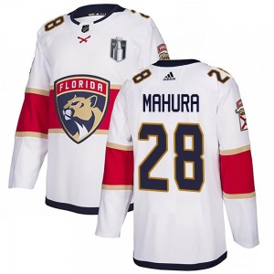 Adult Authentic Florida Panthers Josh Mahura White Away 2023 Stanley Cup Final Official Adidas Jersey