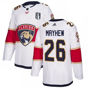 Adult Authentic Florida Panthers Gerry Mayhew White Away 2023 Stanley Cup Final Official Adidas Jersey