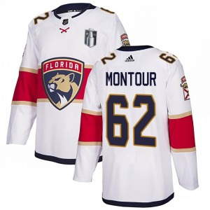 Adult Authentic Florida Panthers Brandon Montour White Away 2023 Stanley Cup Final Official Adidas Jersey