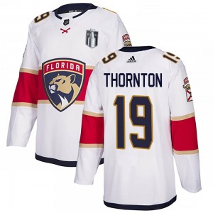 Adult Authentic Florida Panthers Joe Thornton White Away 2023 Stanley Cup Final Official Adidas Jersey
