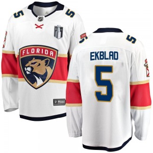 Adult Breakaway Florida Panthers Aaron Ekblad White Away 2023 Stanley Cup Final Official Fanatics Branded Jersey