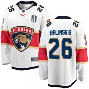 Youth Breakaway Florida Panthers Uvis Balinskis White Away 2023 Stanley Cup Final Official Fanatics Branded Jersey