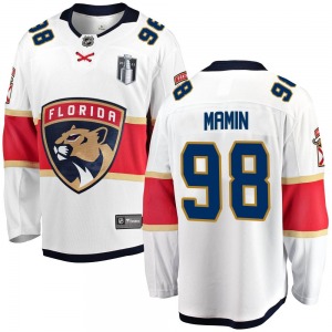 Youth Breakaway Florida Panthers Maxim Mamin White Away 2023 Stanley Cup Final Official Fanatics Branded Jersey