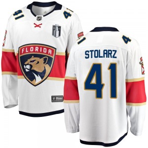 Youth Breakaway Florida Panthers Anthony Stolarz White Away 2023 Stanley Cup Final Official Fanatics Branded Jersey
