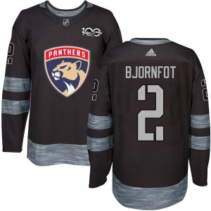 Youth Authentic Florida Panthers Tobias Bjornfot Black 1917-2017 100th Anniversary Official Jersey