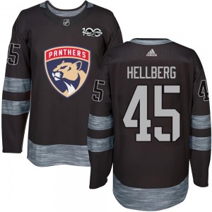 Youth Authentic Florida Panthers Magnus Hellberg Black 1917-2017 100th Anniversary Official Jersey
