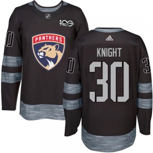 Youth Authentic Florida Panthers Spencer Knight Black 1917-2017 100th Anniversary Official Jersey