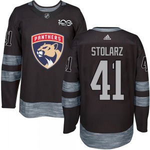 Youth Authentic Florida Panthers Anthony Stolarz Black 1917-2017 100th Anniversary Official Jersey