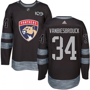 Youth Authentic Florida Panthers John Vanbiesbrouck Black 1917-2017 100th Anniversary Official Jersey