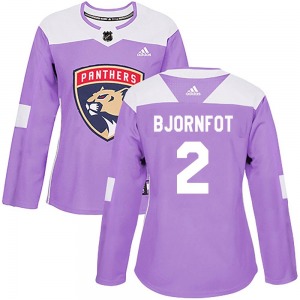 Women's Authentic Florida Panthers Tobias Bjornfot Purple Fights Cancer Practice Official Adidas Jersey