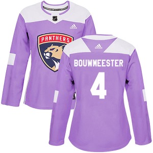 Women's Authentic Florida Panthers Jay Bouwmeester Purple Fights Cancer Practice Official Adidas Jersey