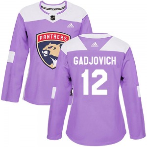 Women's Authentic Florida Panthers Jonah Gadjovich Purple Fights Cancer Practice Official Adidas Jersey