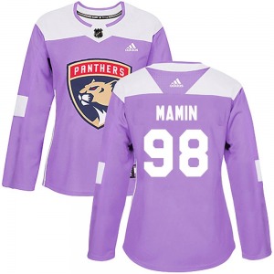 Women's Authentic Florida Panthers Maxim Mamin Purple Fights Cancer Practice Official Adidas Jersey