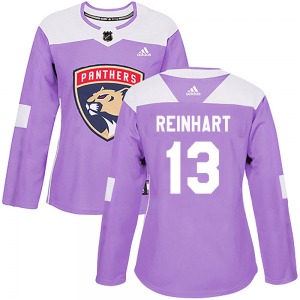 Women's Authentic Florida Panthers Sam Reinhart Purple Fights Cancer Practice Official Adidas Jersey