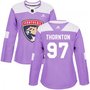 Women's Authentic Florida Panthers Joe Thornton Purple Fights Cancer Practice Official Adidas Jersey