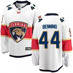 Adult Breakaway Florida Panthers Mike Benning White Away Official Fanatics Branded Jersey
