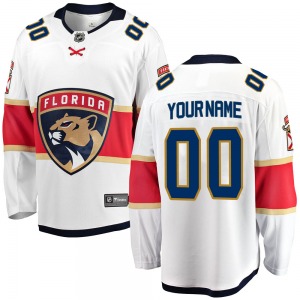 Adult Breakaway Florida Panthers Custom White Away Official Fanatics Branded Jersey
