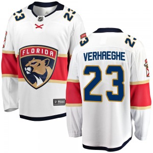 Adult Breakaway Florida Panthers Carter Verhaeghe White Away Official Fanatics Branded Jersey