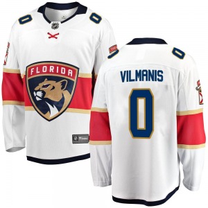 Adult Breakaway Florida Panthers Sandis Vilmanis White Away Official Fanatics Branded Jersey