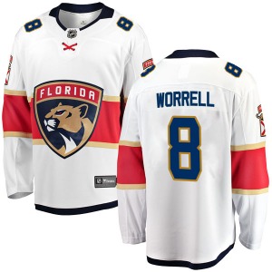 Adult Breakaway Florida Panthers Peter Worrell White Away Official Fanatics Branded Jersey
