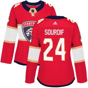 Women's Authentic Florida Panthers Justin Sourdif Red Home Official Adidas Jersey