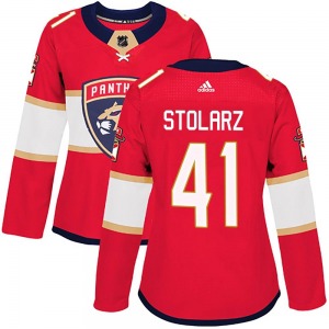 Women's Authentic Florida Panthers Anthony Stolarz Red Home Official Adidas Jersey