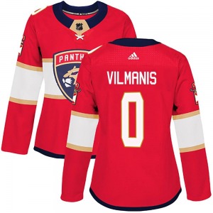 Women's Authentic Florida Panthers Sandis Vilmanis Red Home Official Adidas Jersey