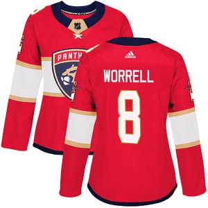 Women's Authentic Florida Panthers Peter Worrell Red Home Official Adidas Jersey