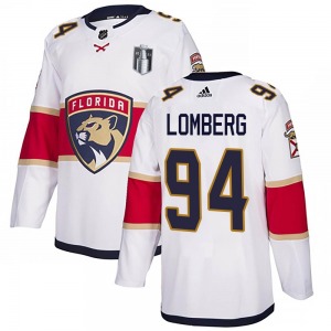 Youth Authentic Florida Panthers Ryan Lomberg White Away 2023 Stanley Cup Final Official Adidas Jersey