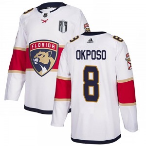 Youth Authentic Florida Panthers Kyle Okposo White Away 2023 Stanley Cup Final Official Adidas Jersey