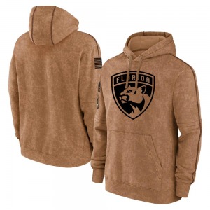 Adult Florida Panthers Brown 2023 Salute to Service Club Pullover Hoodie