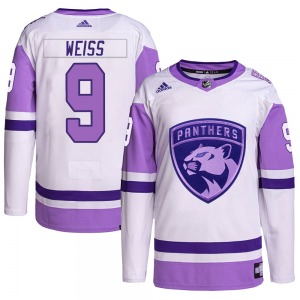 Adult Authentic Florida Panthers Stephen Weiss White/Purple Hockey Fights Cancer Primegreen Official Adidas Jersey