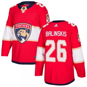 Adult Authentic Florida Panthers Uvis Balinskis Red Home Official Adidas Jersey