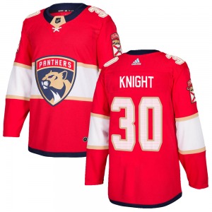 Adult Authentic Florida Panthers Spencer Knight Red Home Official Adidas Jersey
