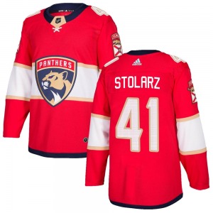 Adult Authentic Florida Panthers Anthony Stolarz Red Home Official Adidas Jersey