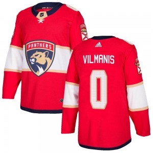 Adult Authentic Florida Panthers Sandis Vilmanis Red Home Official Adidas Jersey