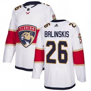 Adult Authentic Florida Panthers Uvis Balinskis White Away Official Adidas Jersey